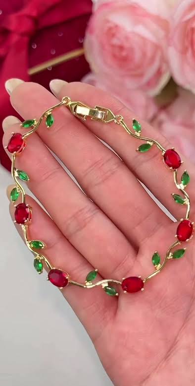 Tulip Bracelet redgreensilver
