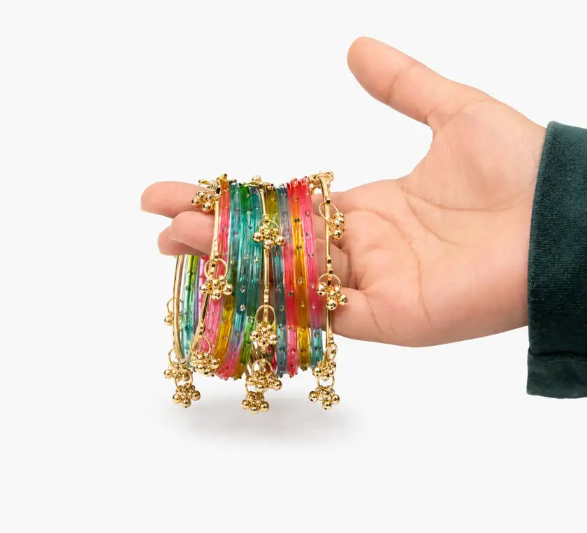 Multi Color Kashmiri Bangles (Set of 20)