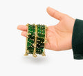 Green Kashmiri Bangles (Set of 10)